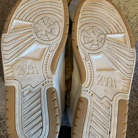 EUC Zara High-top Trainers Beige size EU 37 - Picture 8 of 9